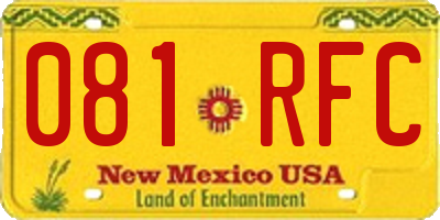 NM license plate 081RFC