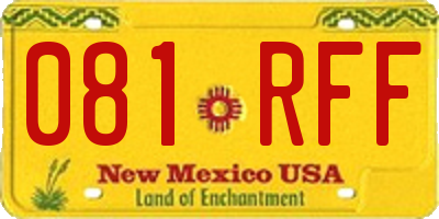 NM license plate 081RFF