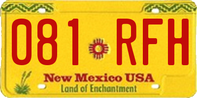 NM license plate 081RFH