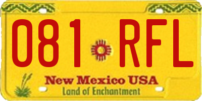 NM license plate 081RFL