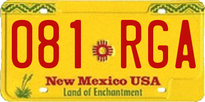 NM license plate 081RGA