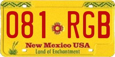 NM license plate 081RGB