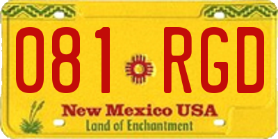 NM license plate 081RGD