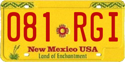 NM license plate 081RGI