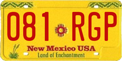 NM license plate 081RGP