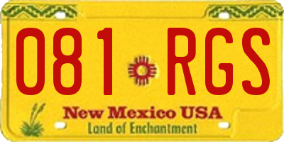 NM license plate 081RGS