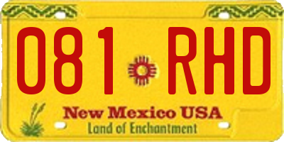 NM license plate 081RHD