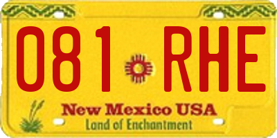 NM license plate 081RHE
