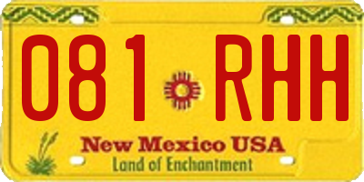NM license plate 081RHH