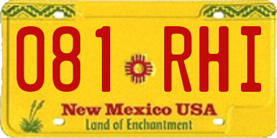 NM license plate 081RHI