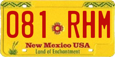 NM license plate 081RHM