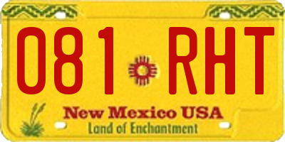 NM license plate 081RHT
