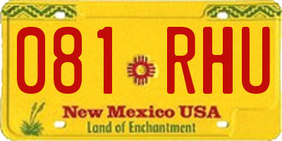 NM license plate 081RHU