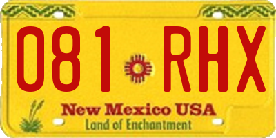 NM license plate 081RHX