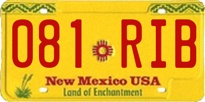 NM license plate 081RIB