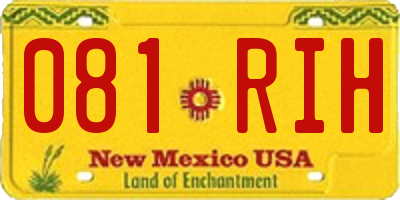 NM license plate 081RIH
