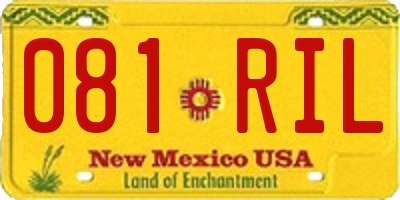 NM license plate 081RIL