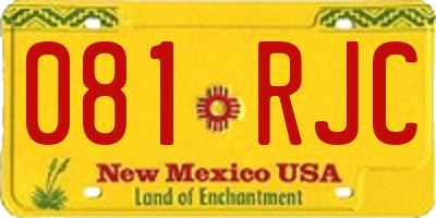 NM license plate 081RJC