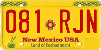 NM license plate 081RJN