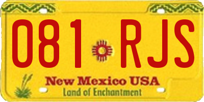 NM license plate 081RJS