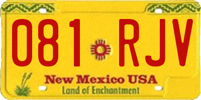 NM license plate 081RJV