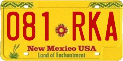 NM license plate 081RKA