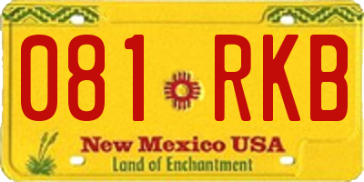 NM license plate 081RKB