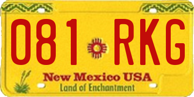 NM license plate 081RKG