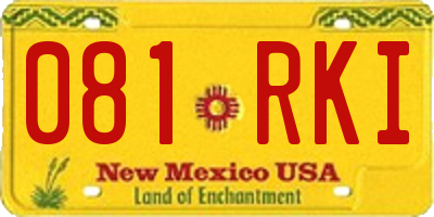 NM license plate 081RKI