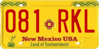 NM license plate 081RKL