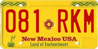 NM license plate 081RKM