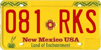 NM license plate 081RKS
