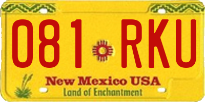 NM license plate 081RKU