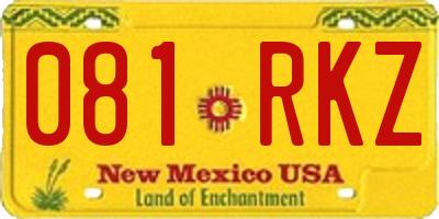 NM license plate 081RKZ
