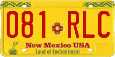 NM license plate 081RLC