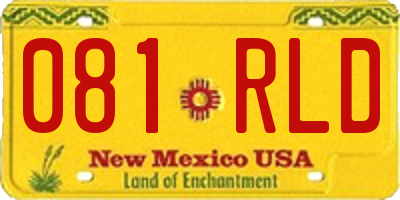 NM license plate 081RLD