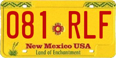NM license plate 081RLF