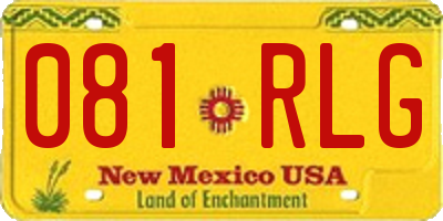 NM license plate 081RLG