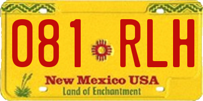 NM license plate 081RLH