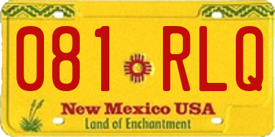 NM license plate 081RLQ