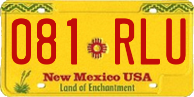 NM license plate 081RLU