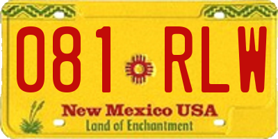 NM license plate 081RLW