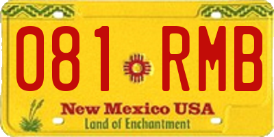 NM license plate 081RMB