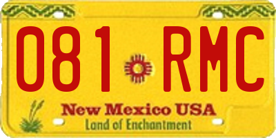 NM license plate 081RMC