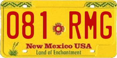 NM license plate 081RMG