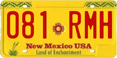 NM license plate 081RMH