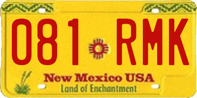 NM license plate 081RMK