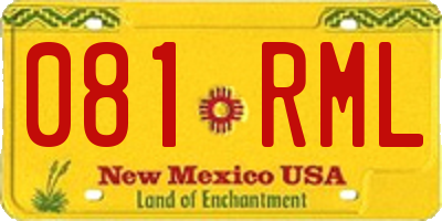 NM license plate 081RML