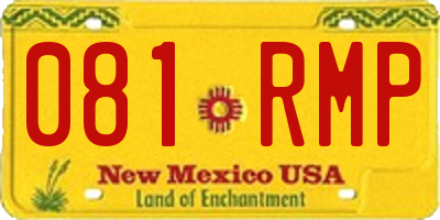 NM license plate 081RMP