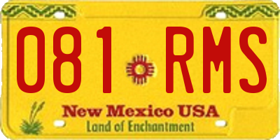 NM license plate 081RMS